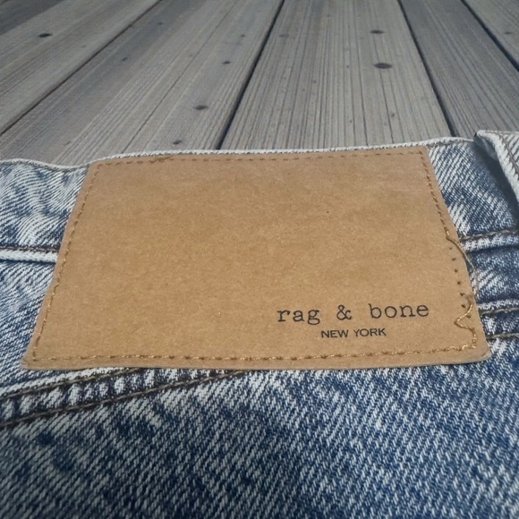 Rag and Bone Denim High Waist Acid Wash Mini Skirt - Picture 3 of 6